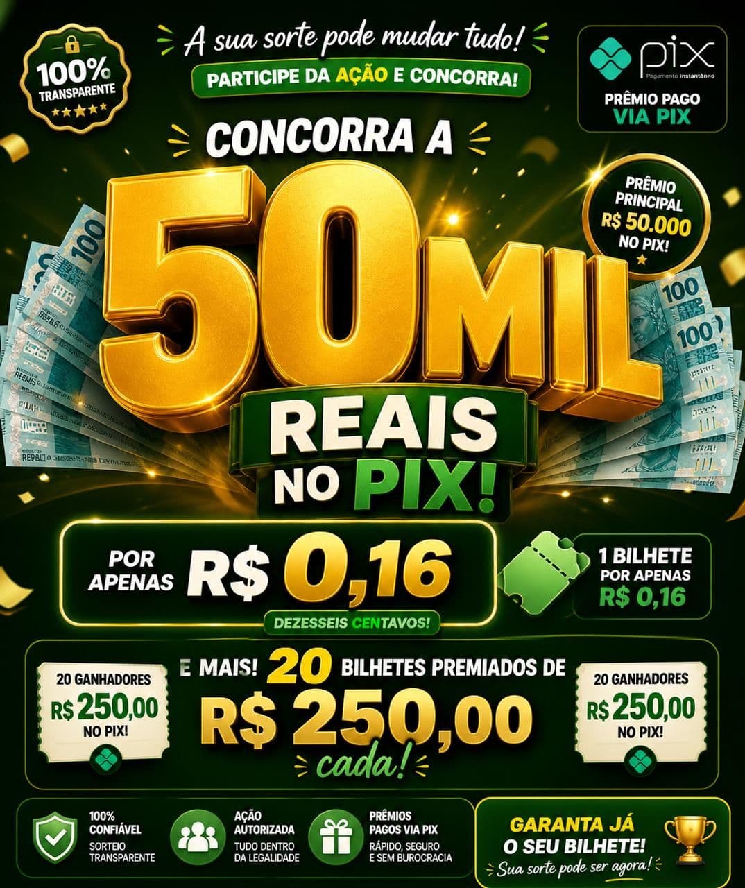 Imagem da campanha Acao 50 mil no pix